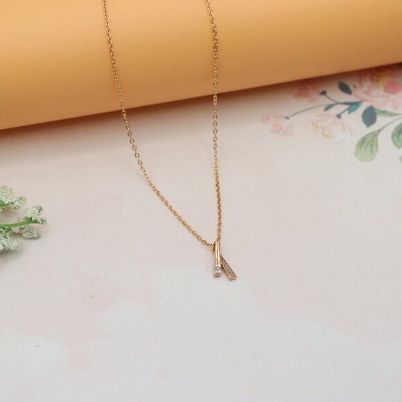 "Elegant Rose Gold Plated Necklace w/ CZ Pendant,  XPNL0159 - Picture 10 of 13